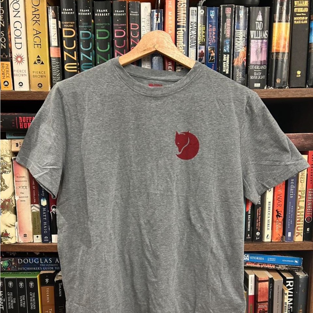 Fjallraven Gray Tee with Red Emblem